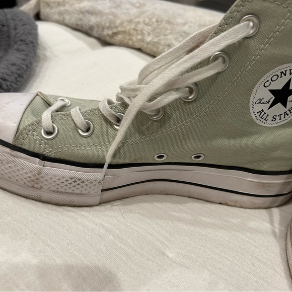 Sage green converse platform high top size 8 - Picture 3 of 4